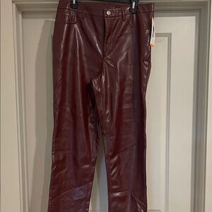 Joie Burgundy Faux Leather Pants